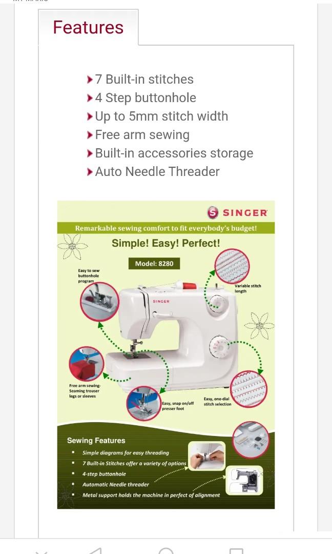 Sewing Machine Singer 8280, Hobbies & Toys, Stationery & Craft, Craft