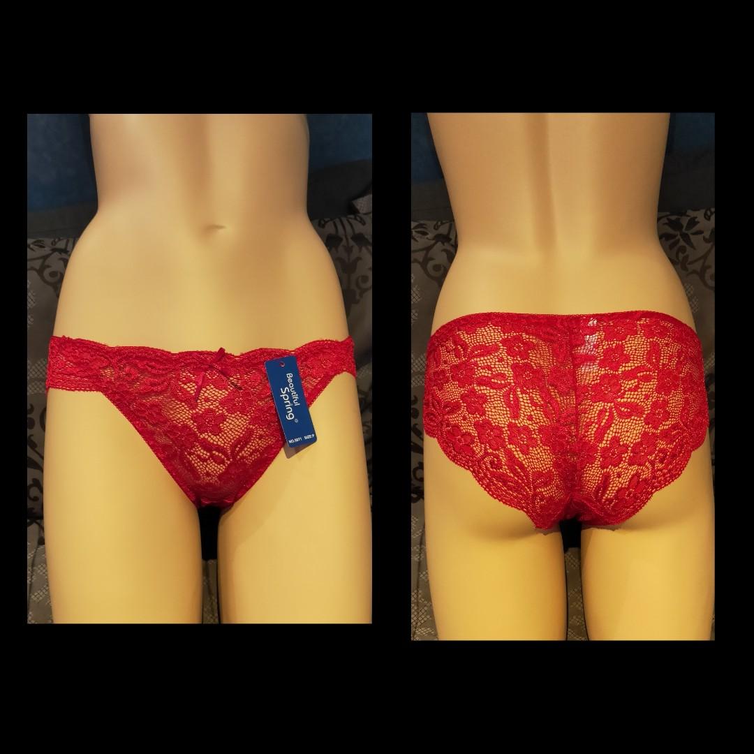 red lacy panties