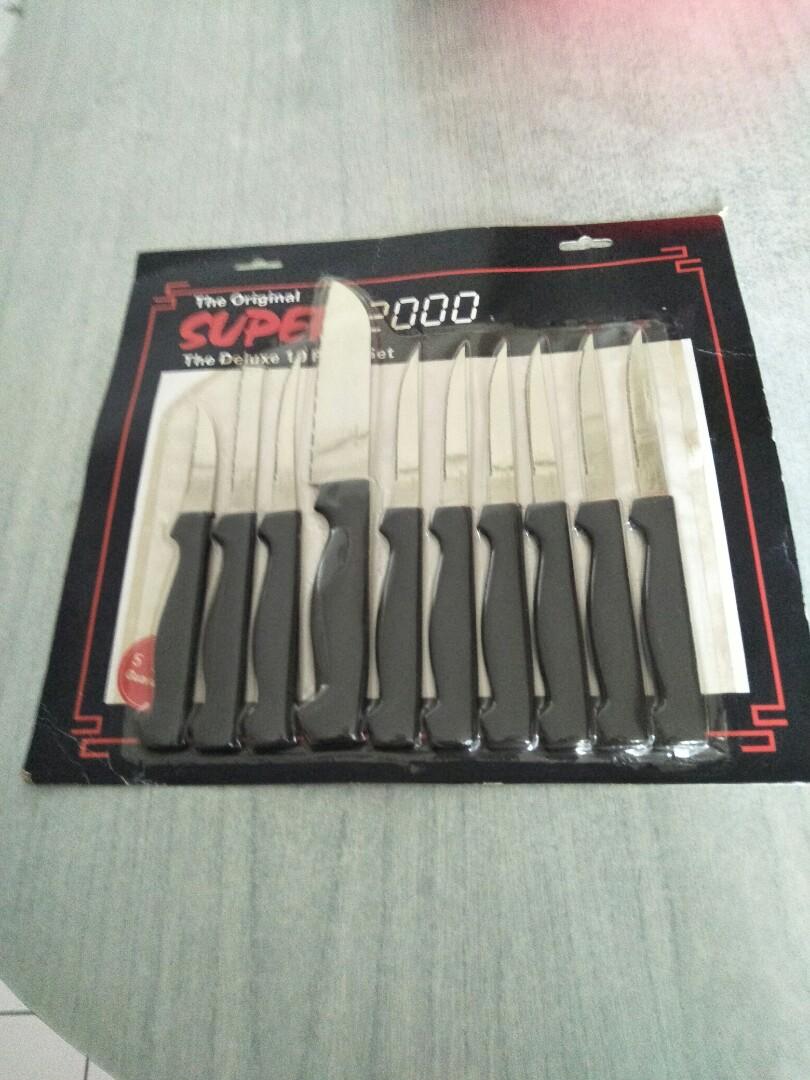 Vintage the Original Ginsu 2000 Deluxe 10 Piece Knife Set as Seen