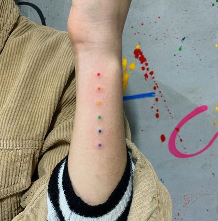 Temporary Tattoo Rainbow Colour Collection No 18 Rainbow Dot Women S Fashion Jewelry Organisers Body Jewelry On Carousell