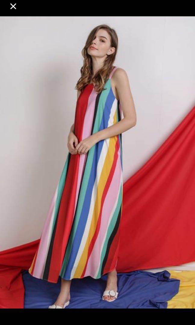 rainbow maxi dresses