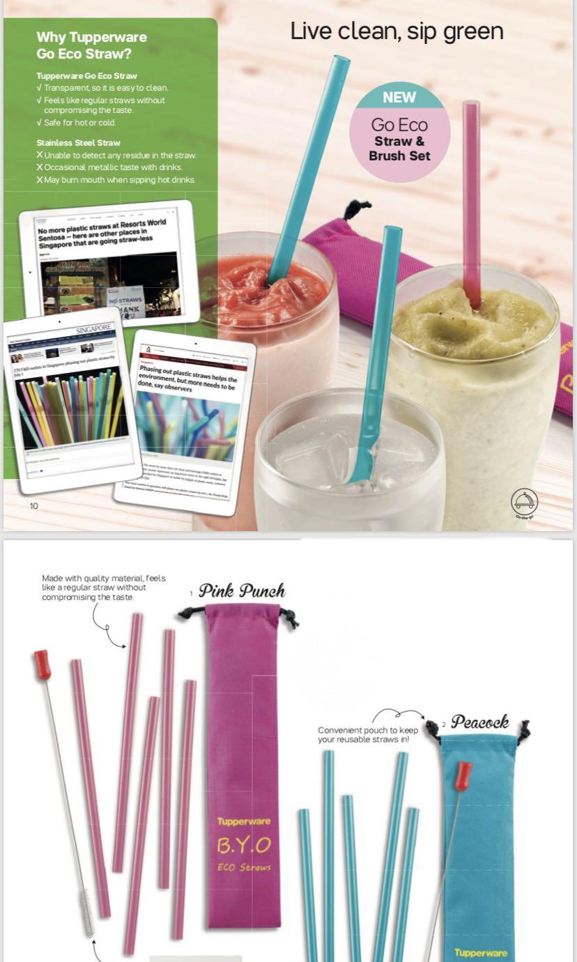 Tupperware Eco Straw & Brush Set, Everything Else on Carousell