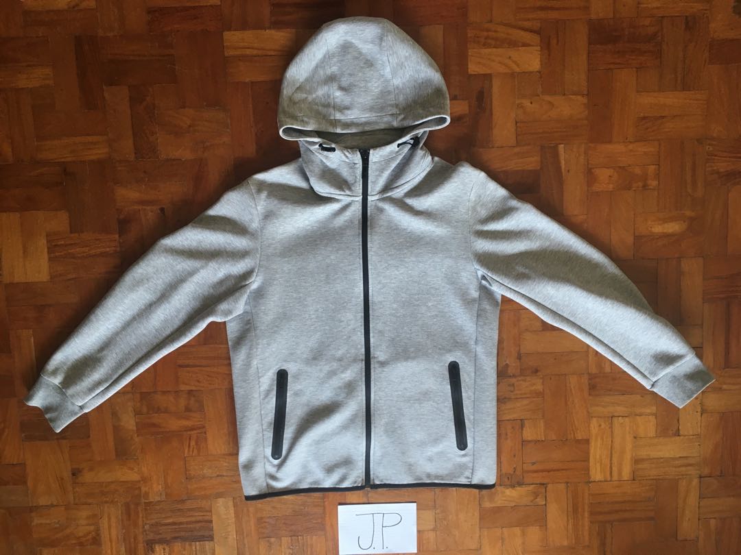 Uniqlo Light Grey Jacket Hoodie, Men's Fashion, Coats, Jackets and