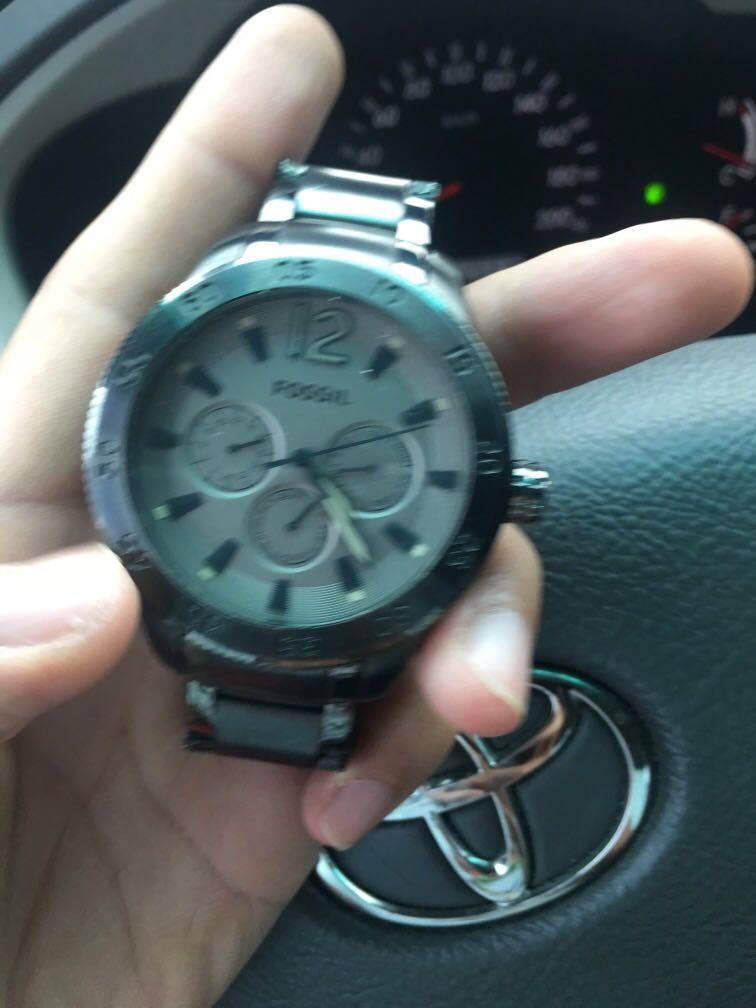sale usa fossil stainless steel chrome watch