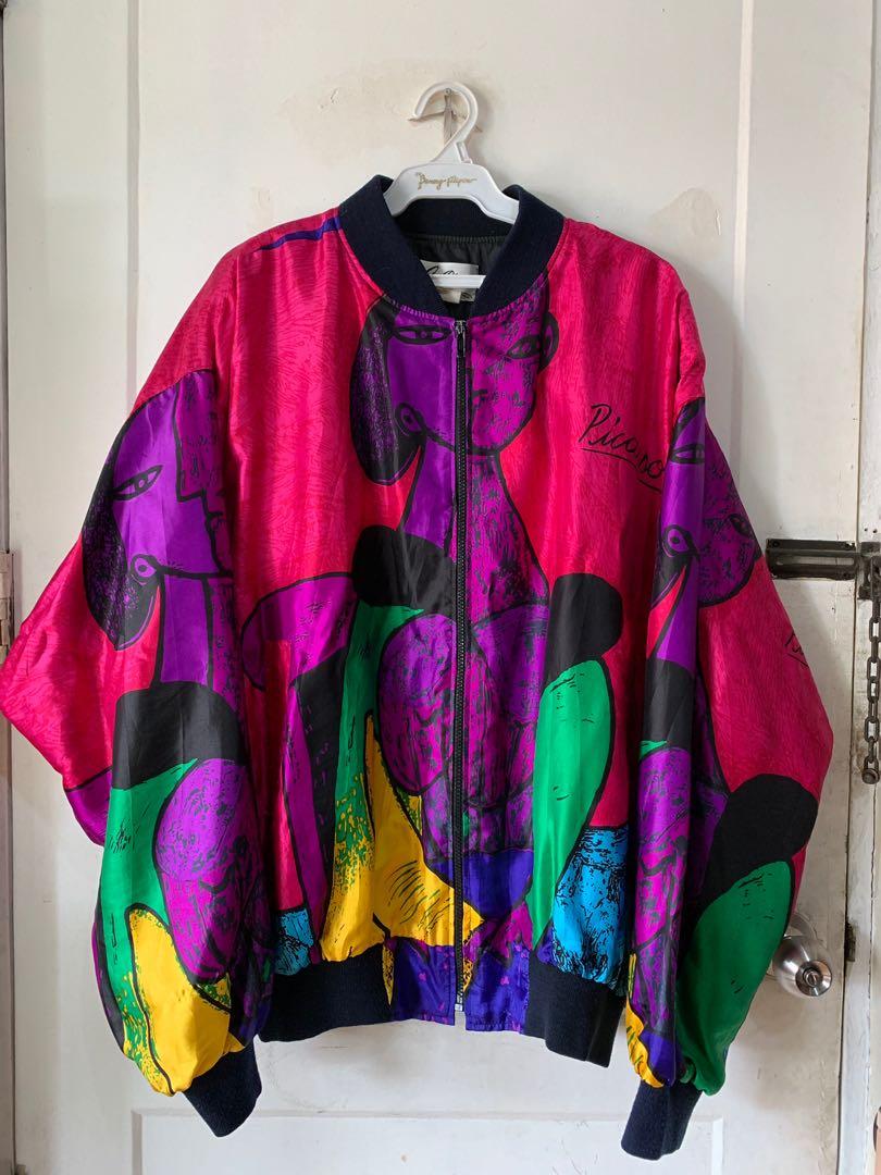 Vintage 80's Pablo Picasso Bomber Jacket, Men's Fashion, Tops & Sets ...