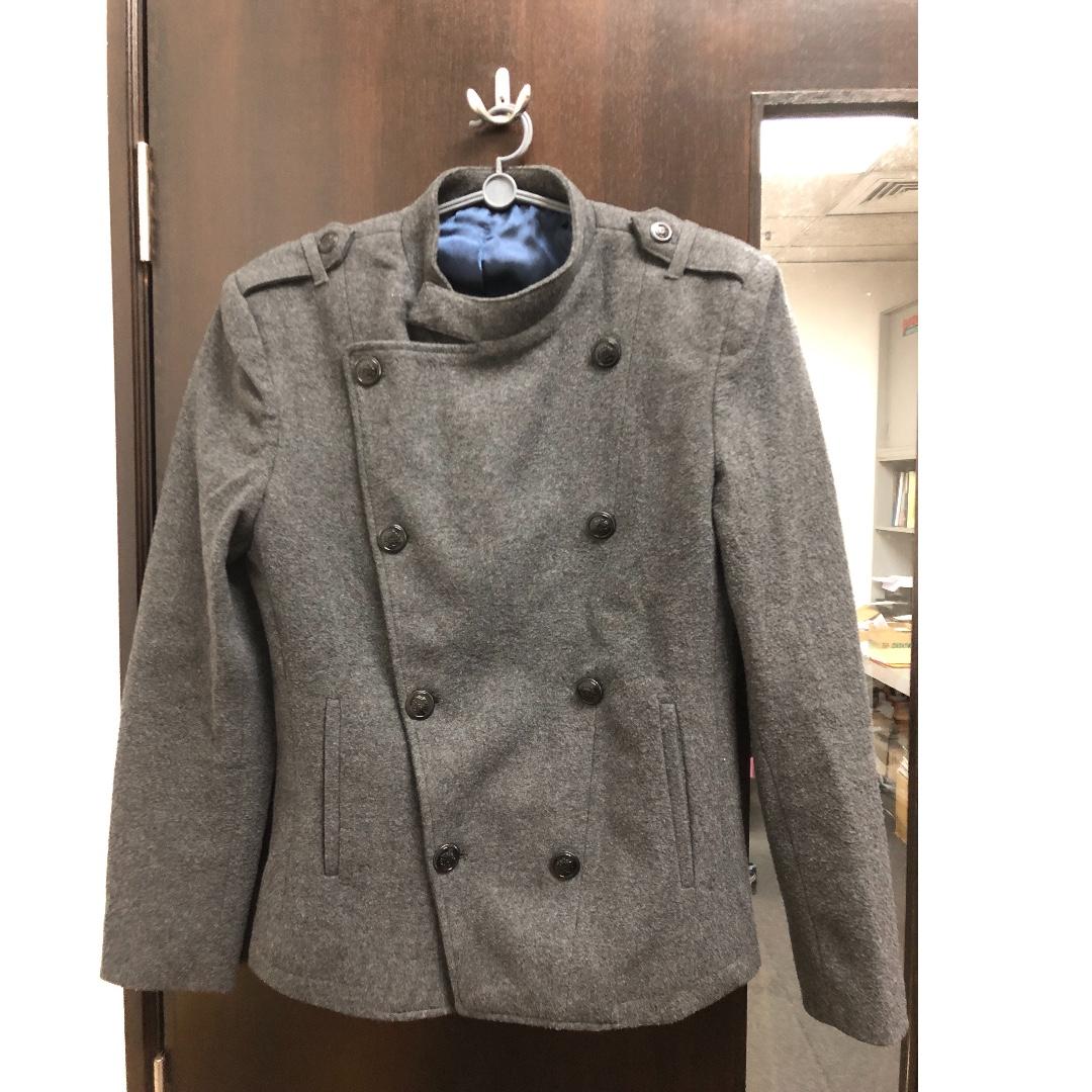 Zara grey masculine coat hot sale