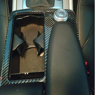Mercedes Benz W212 cup holder center console cover (carbon fibre pattern)