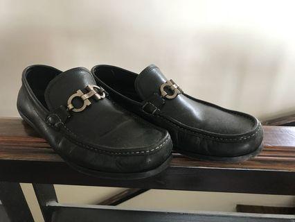 Salvatore Ferragamo Men's Tangeri 2 Blue Leather Slip On Loafers Shoes