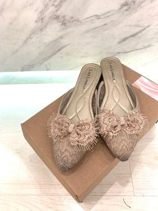 Mules shoes brokat