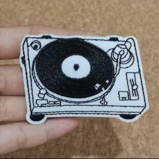 Vinyl record player iron on sew on patch