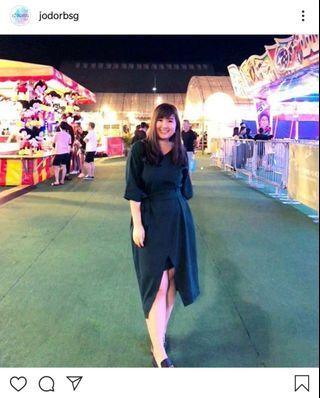 [Jodorbs] Gracelyn Midi Dress in Forest Green (UK14) - Brand New