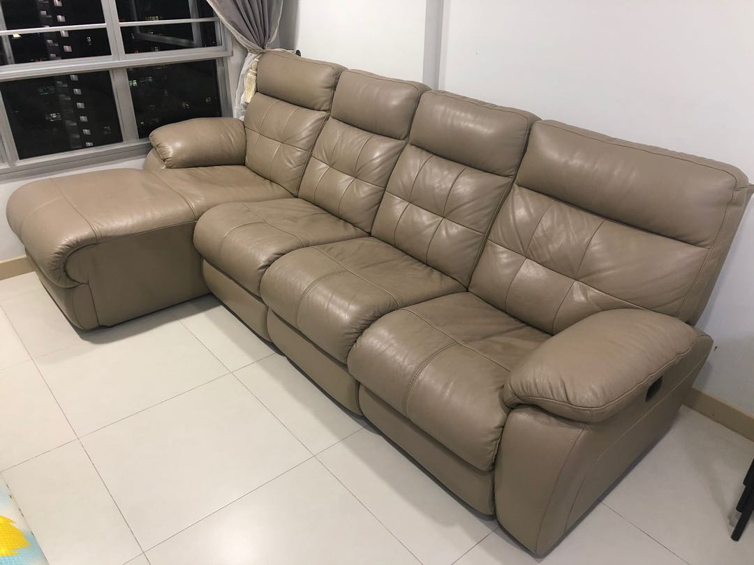4 seater l online shape leather sofa