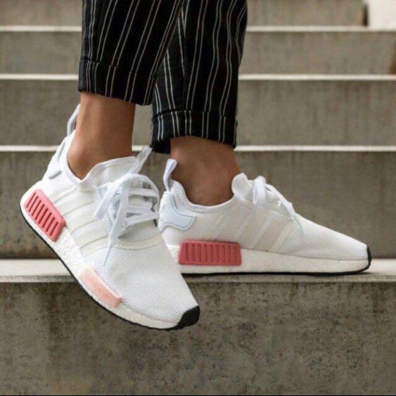 adidas nmd white and pink womens