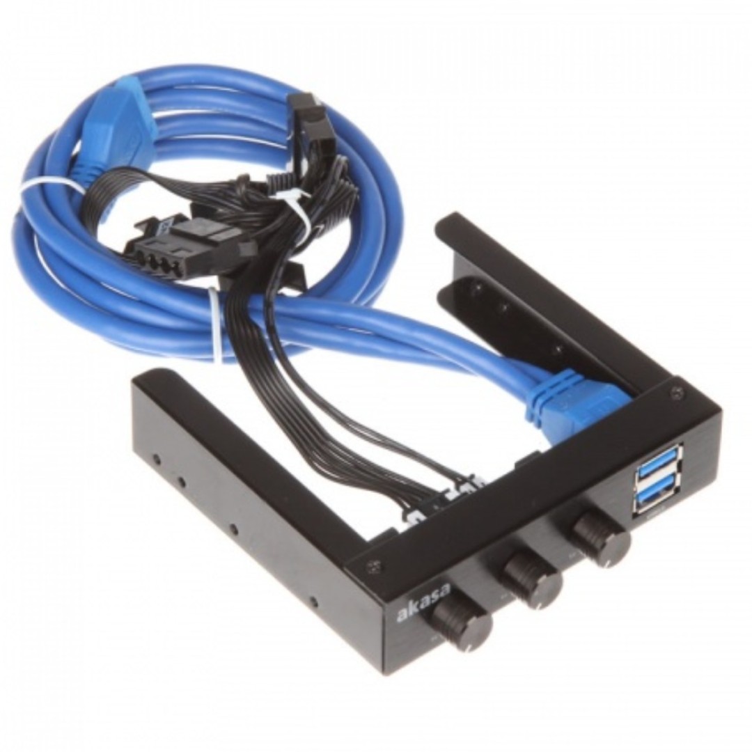 Akasa Ak Fc 06u3bk 3 5 3x Channel Fan Controller 2x Usb 3 0 Ports Computers Tech Parts Accessories Cables Adaptors On Carousell