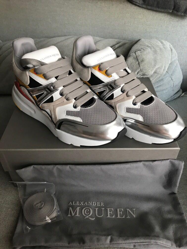 mcqueen silver sneakers