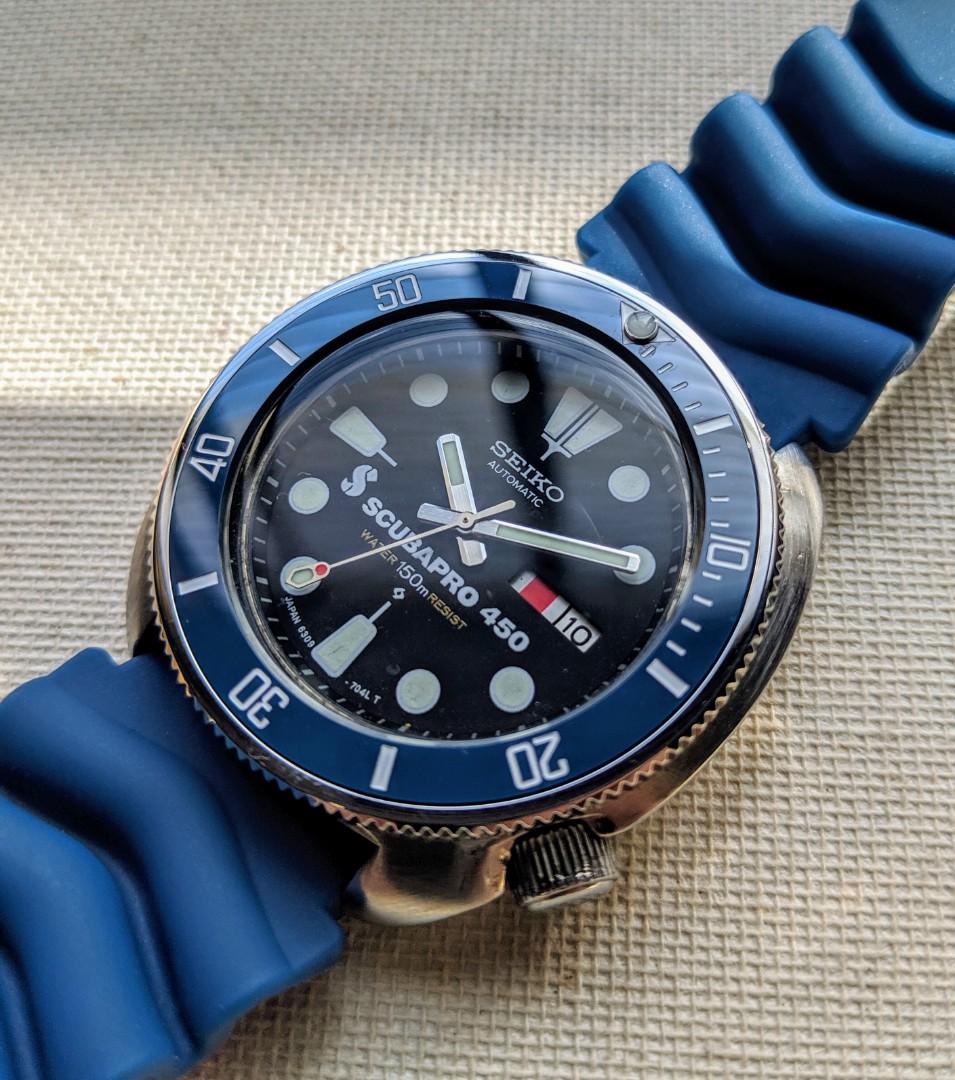 Blue Colorway Modified Seiko 6309 7040 Automatic Divers Watch, Men's ...