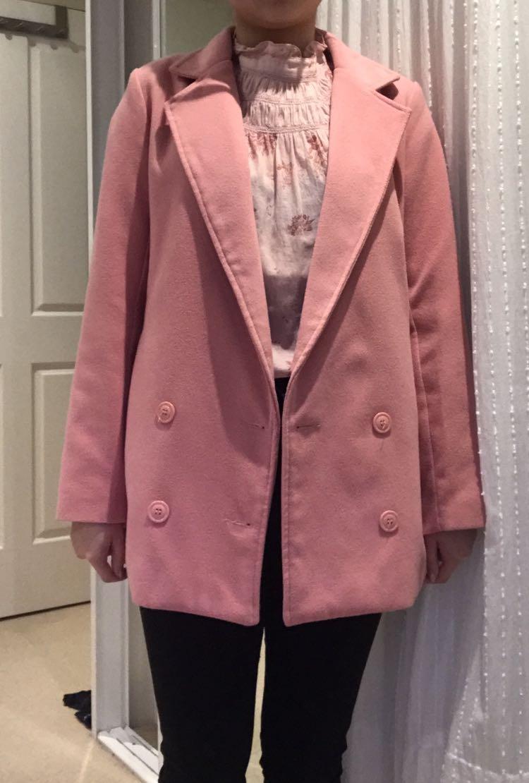 blush pink coat