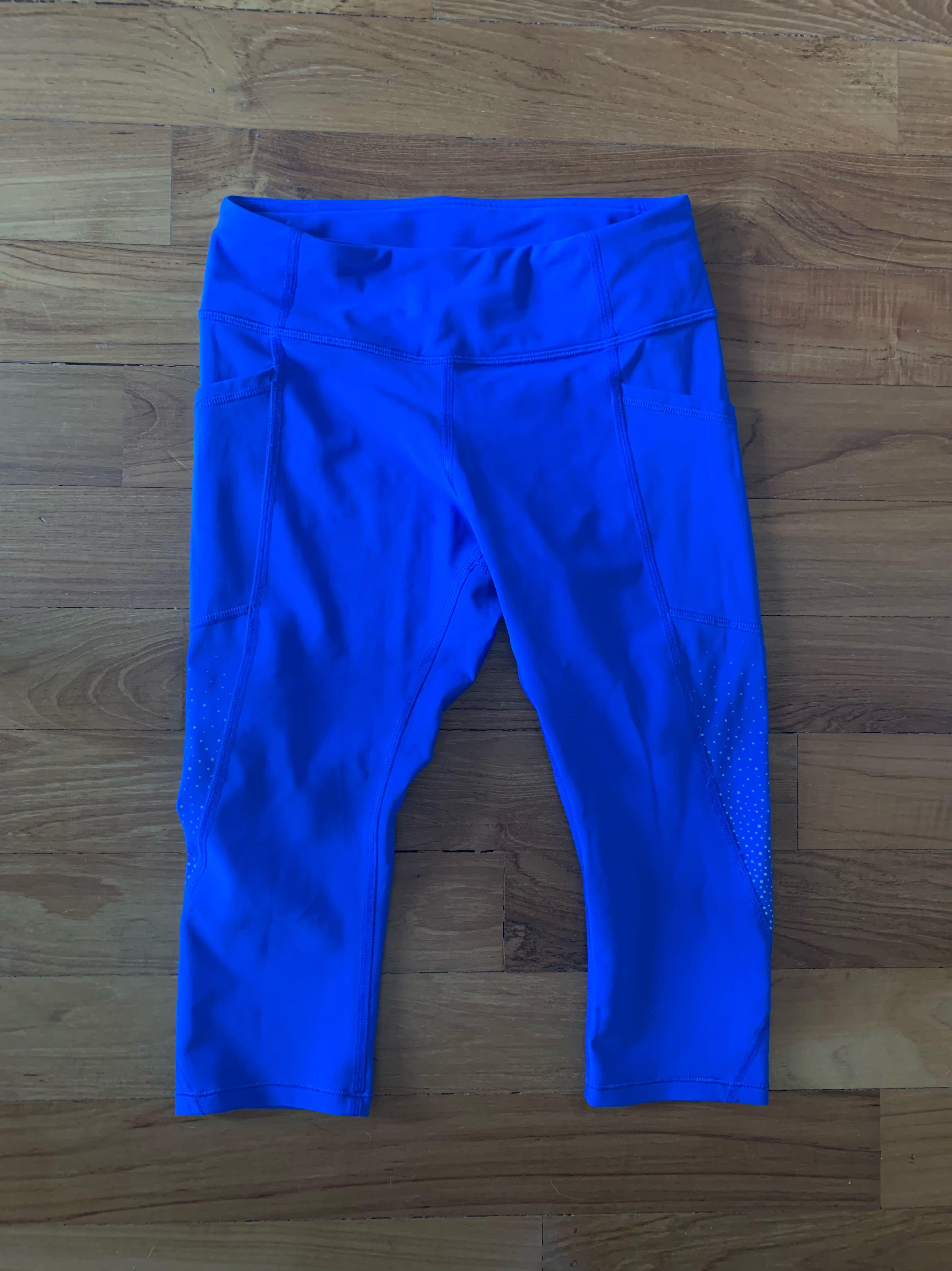 bright blue lululemon leggings