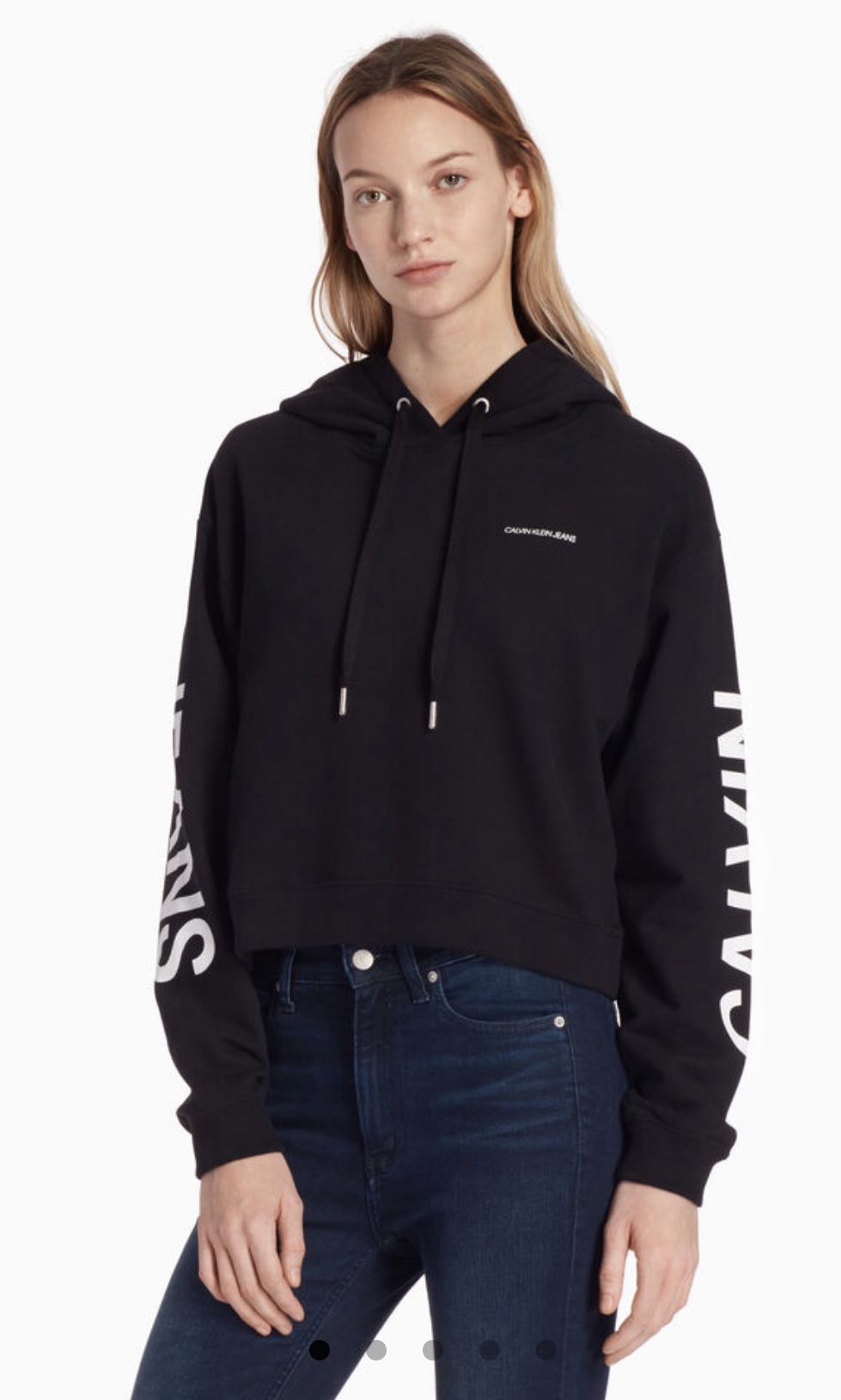 Calvin klein online cropped institutional hoodie