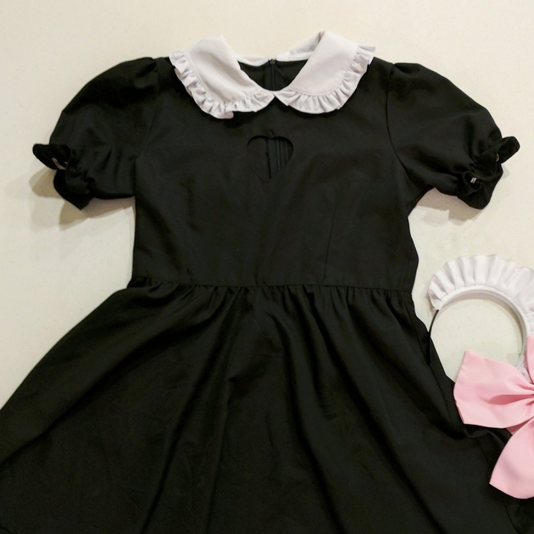 black frilly dress