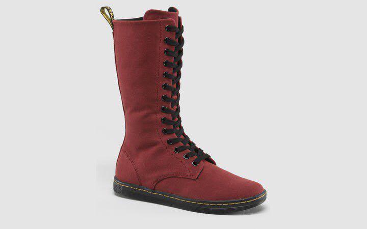 Red suede doc on sale martens