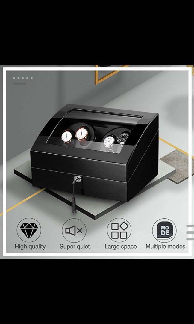 Excelvan Automatic Watch Winder Black Box with 4 Rotation Modes