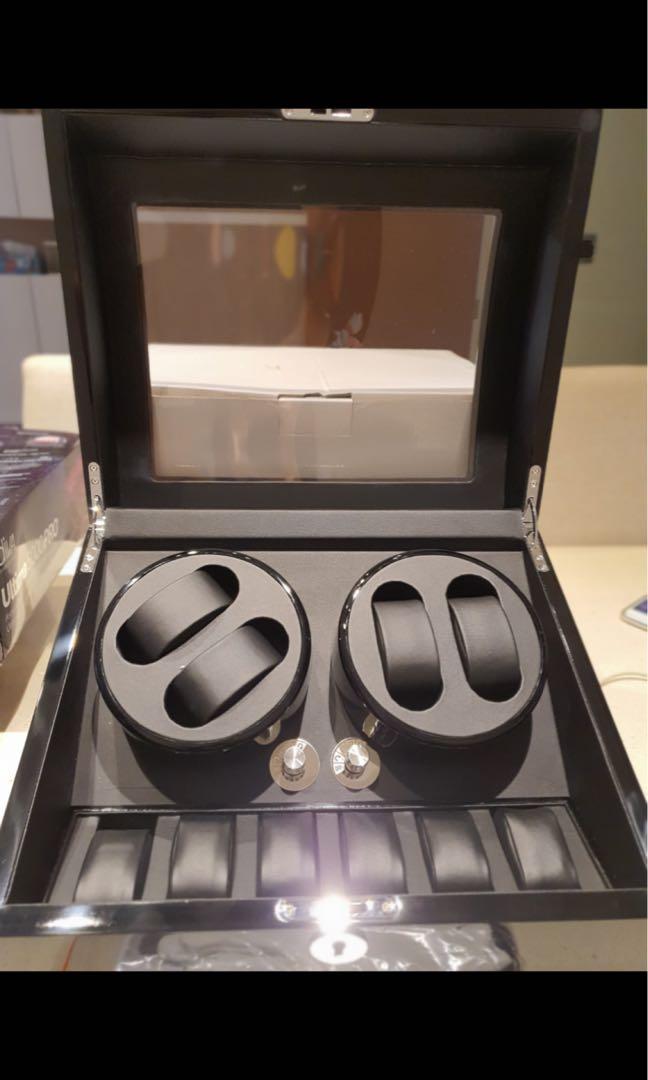 Excelvan Automatic Watch Winder Black Box with 4 Rotation Modes