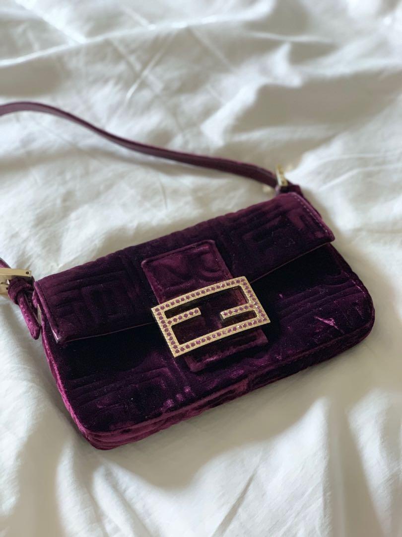 Fendi velvet baguette on sale