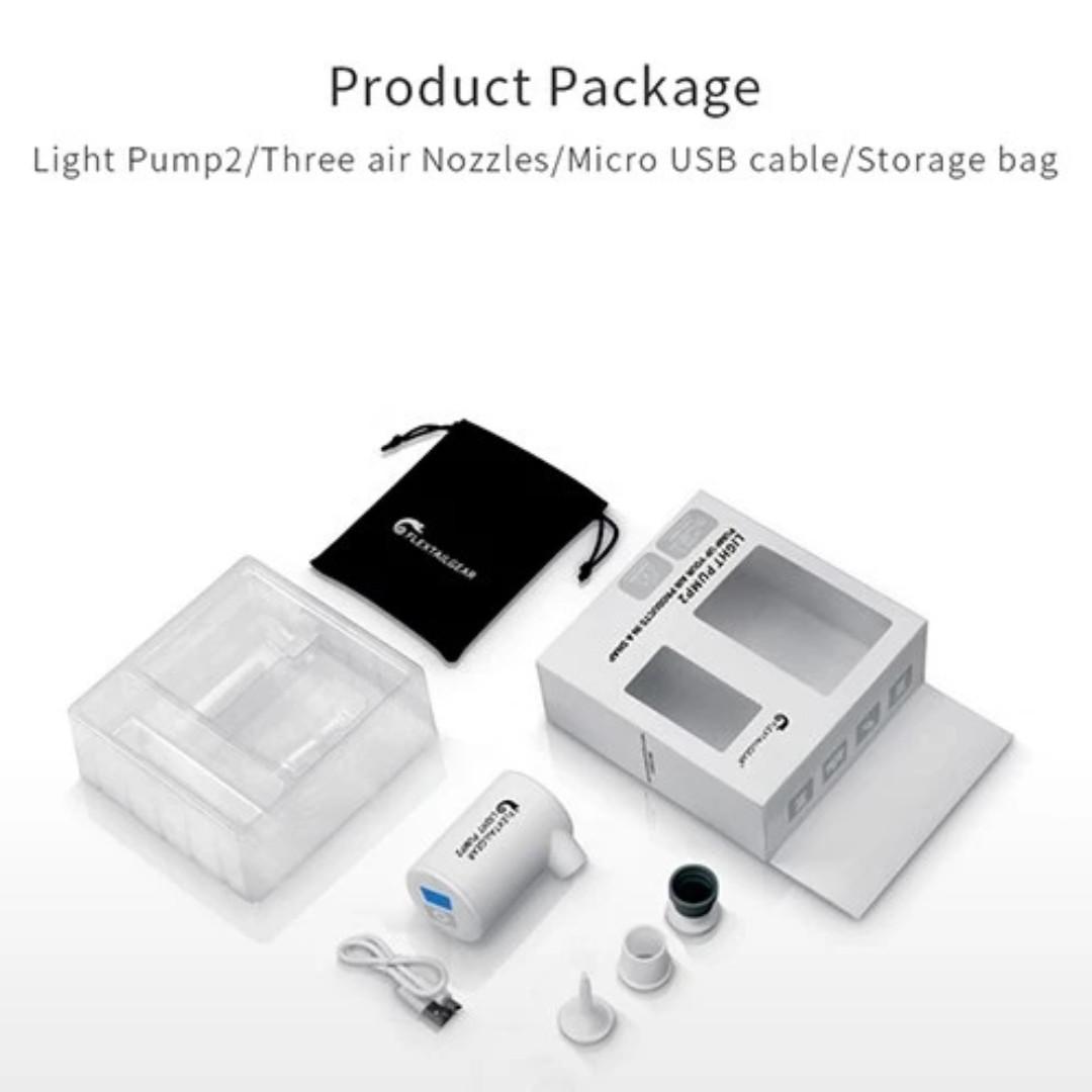 Flextailgear Tiny Pump 2 Portable Electric Air Pump 800mah Battery Rechargeable High Flow 180l Min Fast In Deflating Air Mattress Swimming Ring Vacuum Storage Bags Camping Travel