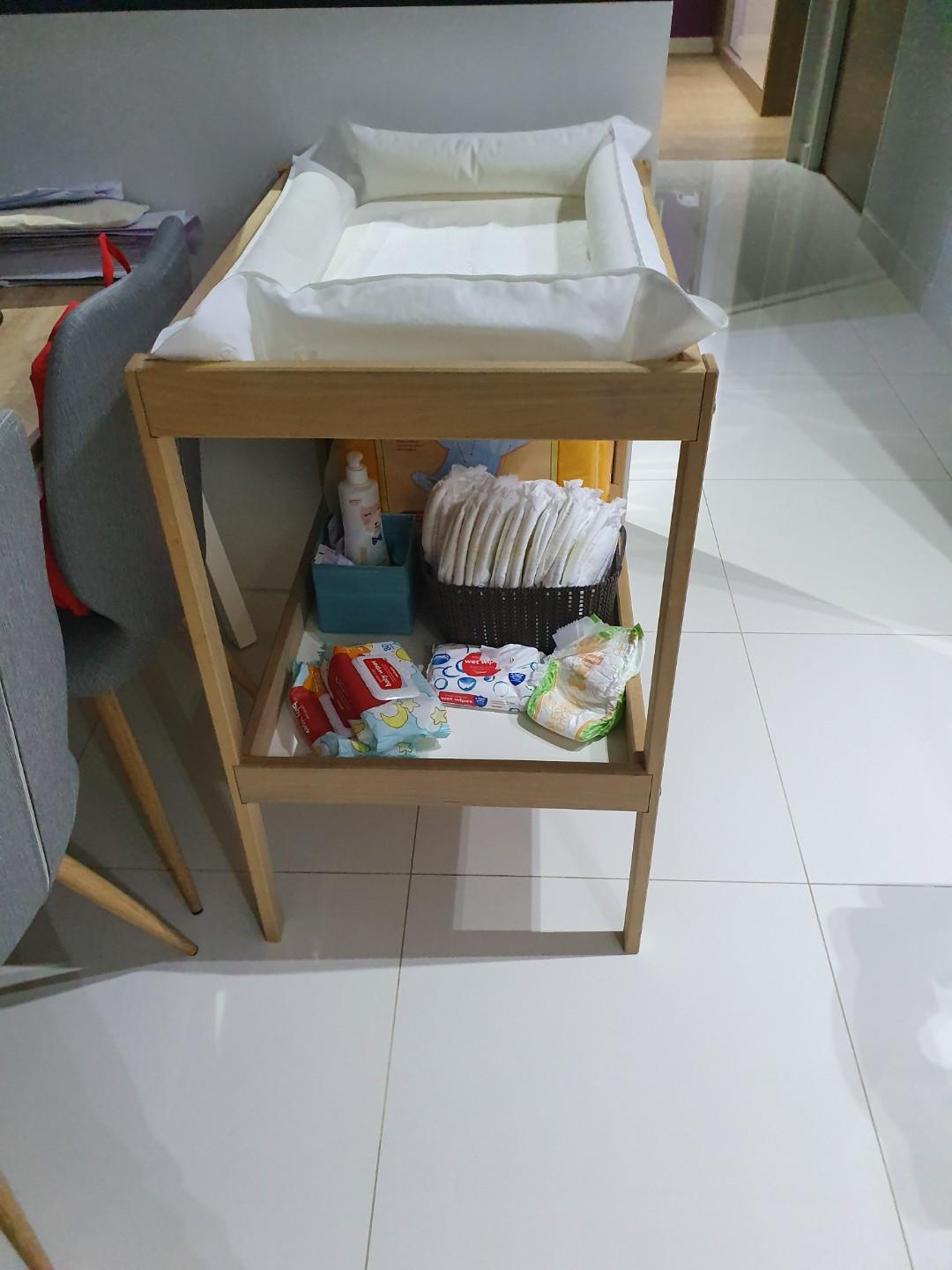ikea crib and changing table