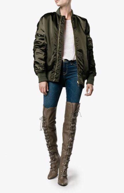 Jimmy Choo J. Choo Xmas Sale Maloy Army Green Leather Over the