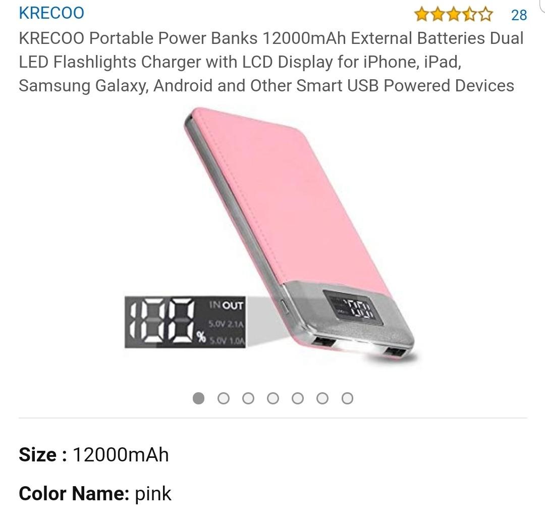 KREKCO®Batterie Externe 10000mAh, 20W Mini Batterie Portable