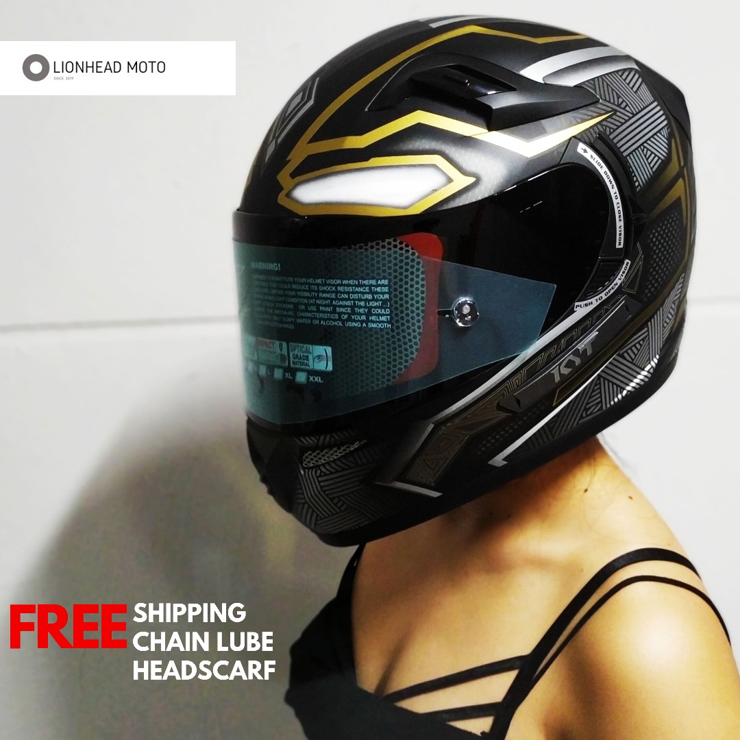 Kyt helmet black gold top