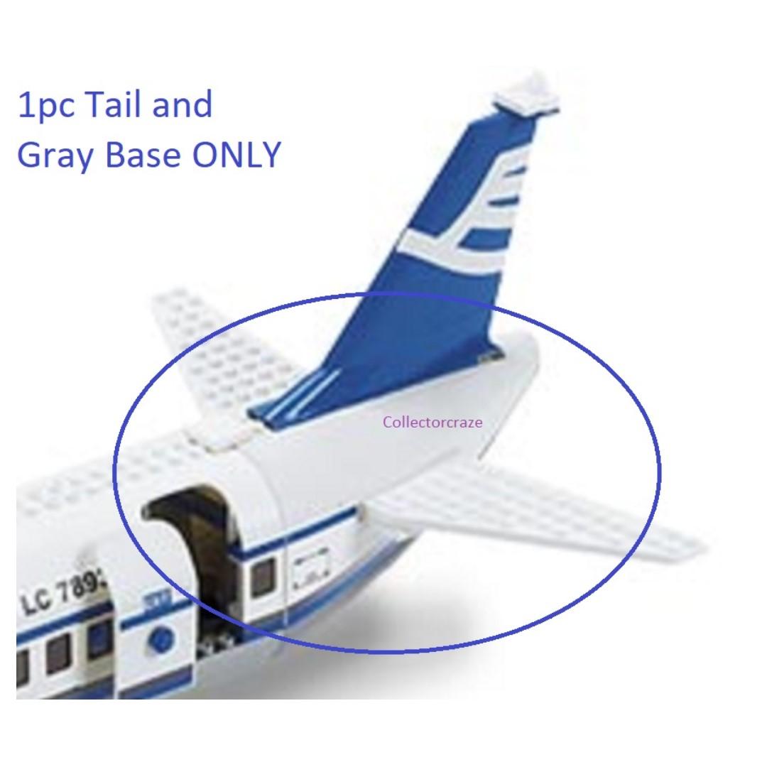 LEGO CITY Aeroplane Aircraft Air Plane Jet Plane Parts 1pc Tail with Gray Base ORIGINAL