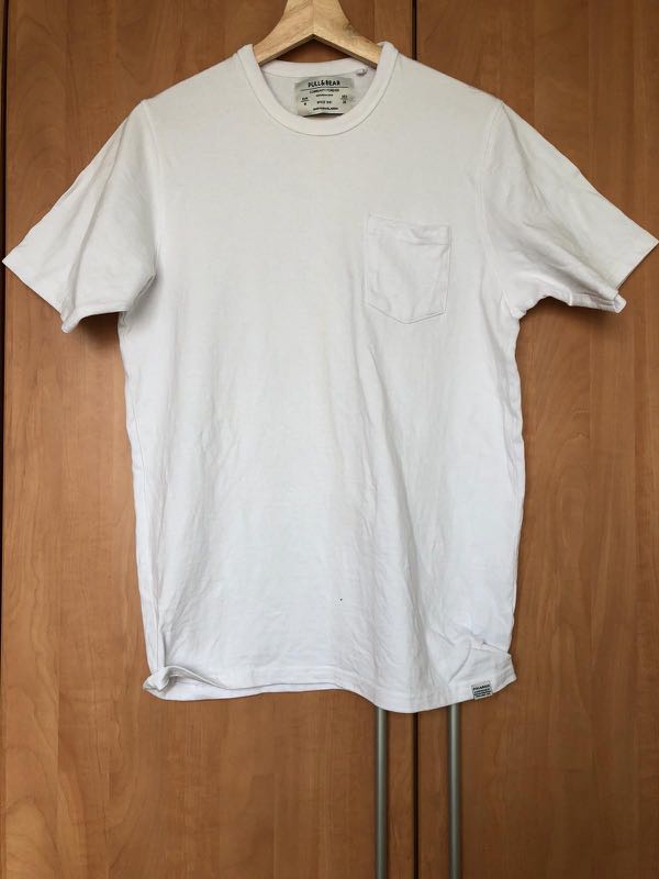 Pull \u0026 Bear Plain White Tee, Men's 