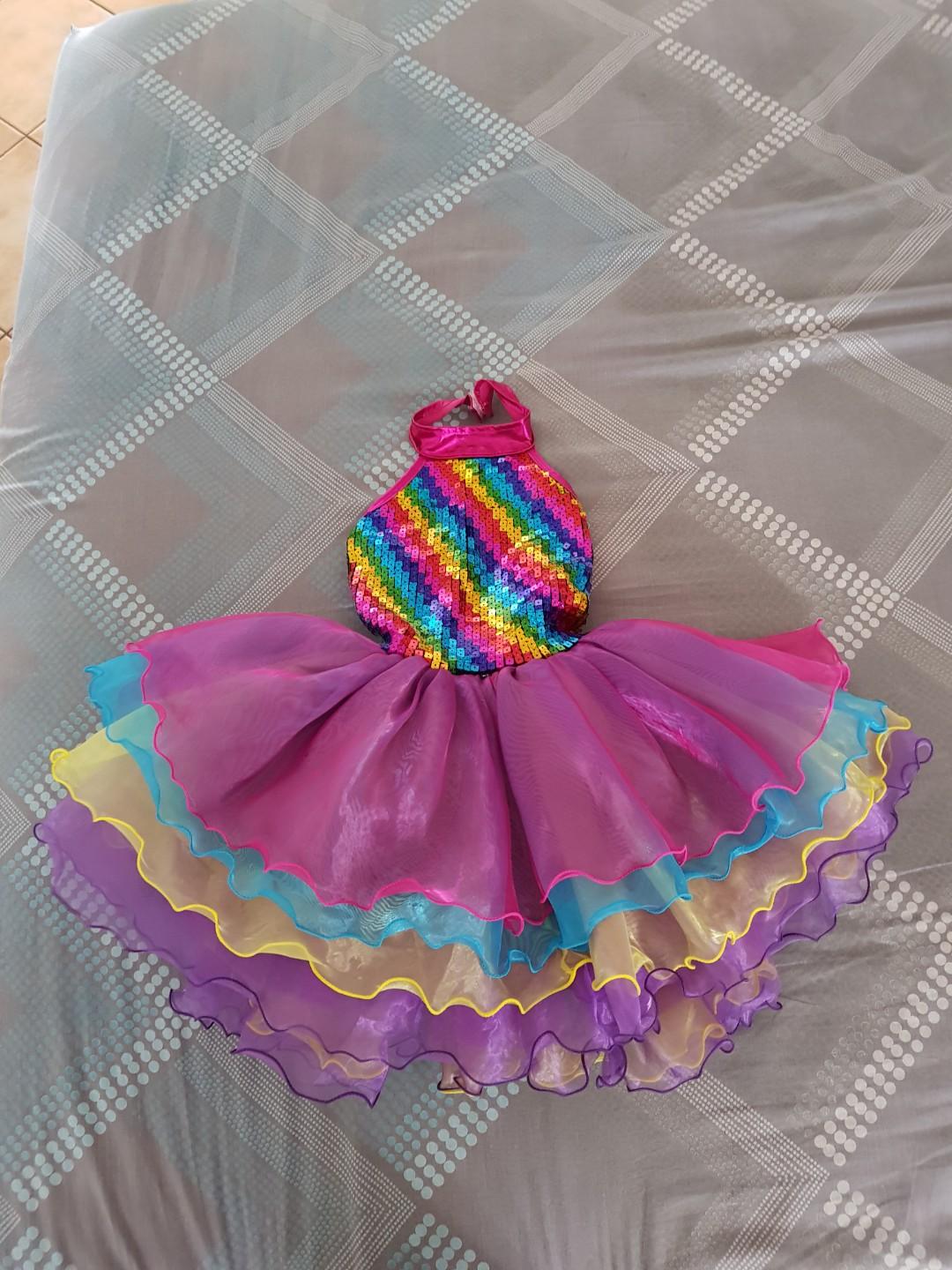 Rainbow Halter Neck Dress Babies Kids Babies Kids Fashion on