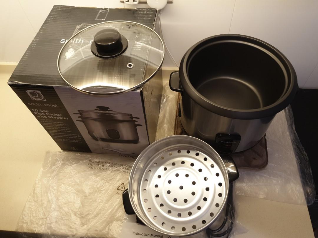 Smith + Nobel 1.8L / 10 cup Rice Cooker with Steamer 700W Model SNRCGL1 > From Australia