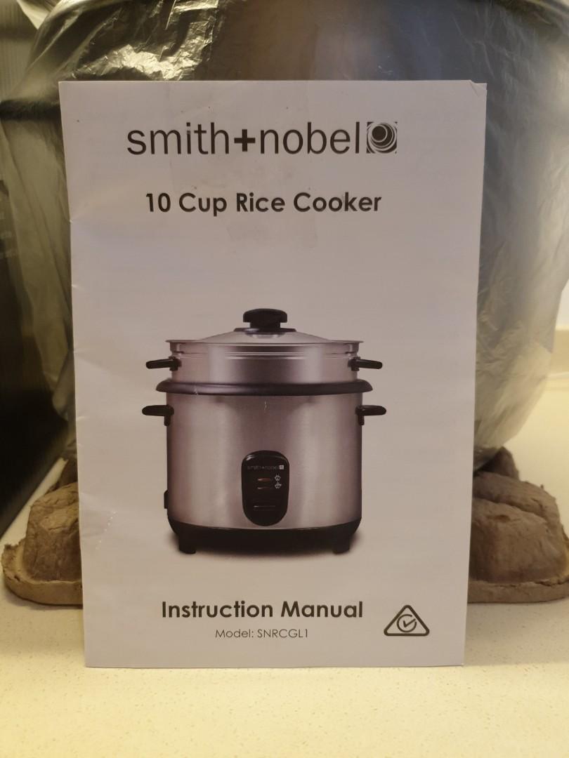 Smith + Nobel 1.8L / 10 cup Rice Cooker with Steamer 700W Model SNRCGL1 > From Australia