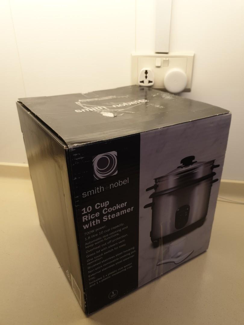 Smith + Nobel 1.8L / 10 cup Rice Cooker with Steamer 700W Model SNRCGL1 > From Australia
