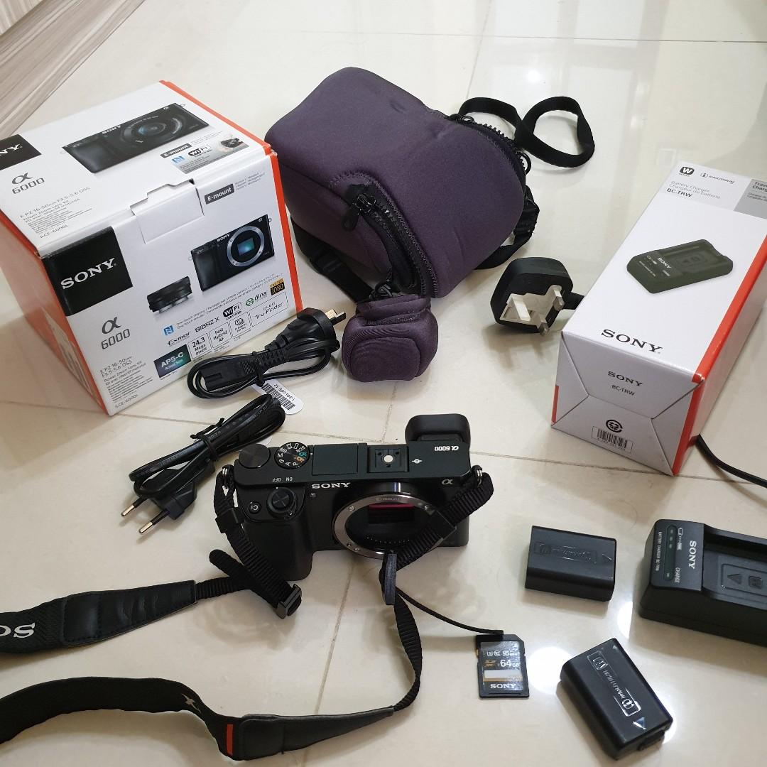 Sony a6000 2 batteries 1 Sony Travel Charger 1 Memory Card