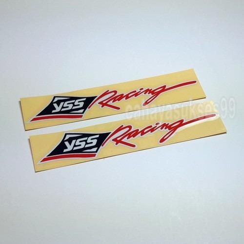  Stiker  Motor  YSS Racing Hitam Merah List Putih  Kilap 