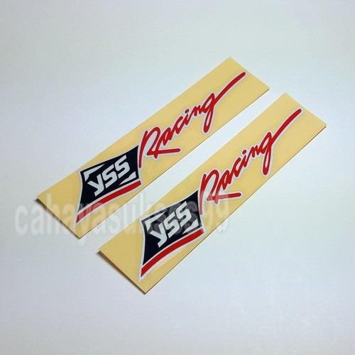 Stiker Motor YSS Racing Hitam Merah List Putih Kilap Reflective Size ...