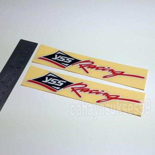 Stiker Motor YSS Racing Hitam Merah List Putih Kilap Reflective Size ...