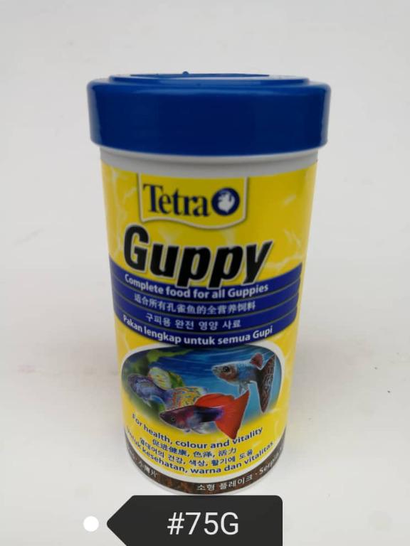Tetra Guppy Mini Flakes Fish Feed Food Aquarium 75gram Pet