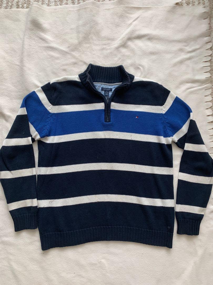 Tommy Hilfiger Boys Cotton Sweater Babies Kids Boys Apparel 8 To 12 Years On Carousell - tommy hilfiger striped pants roblox