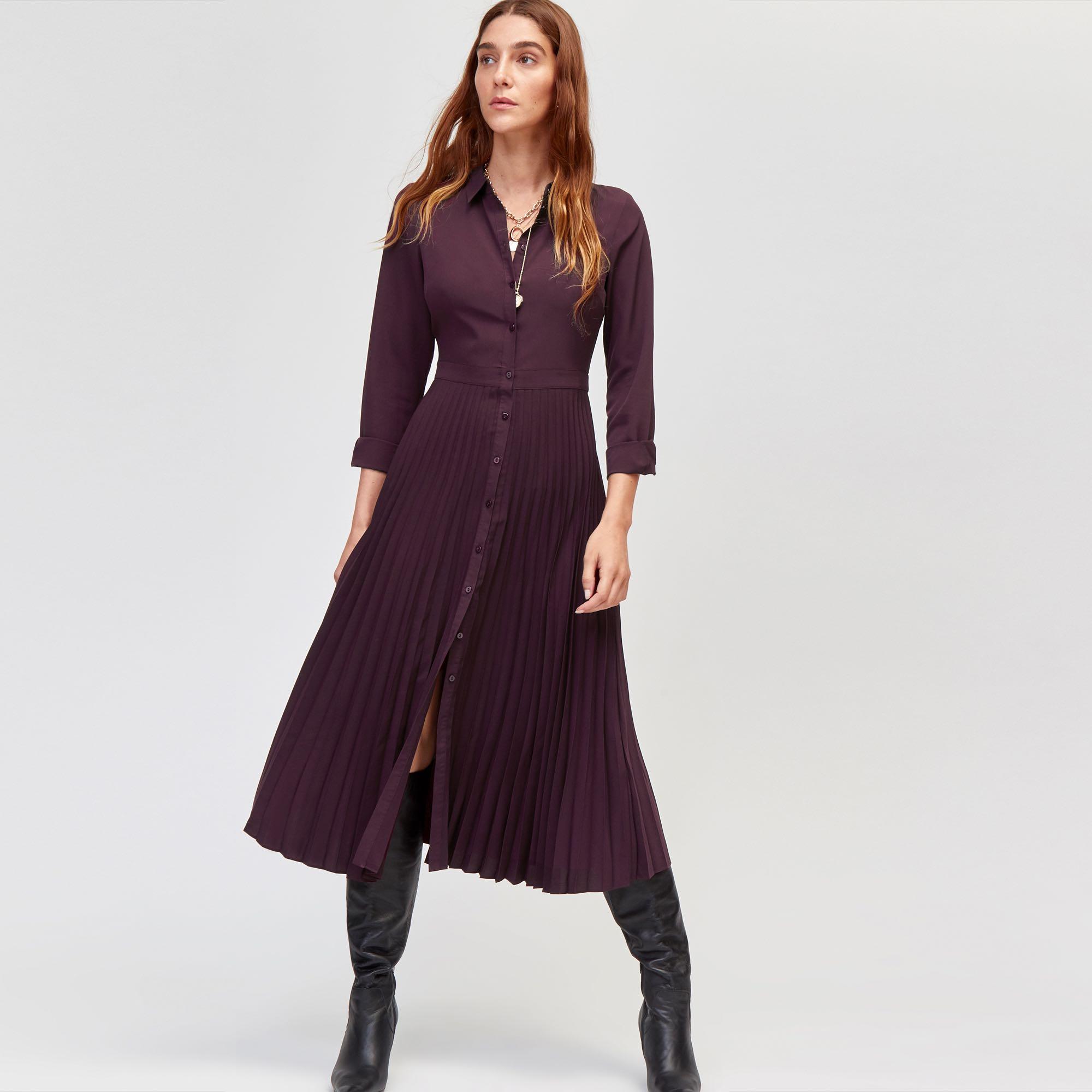 Warehouse pleated outlet shirt dress