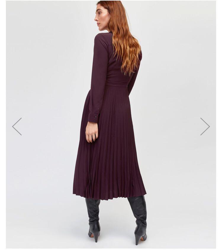 Warehouse pleated shirt dress top