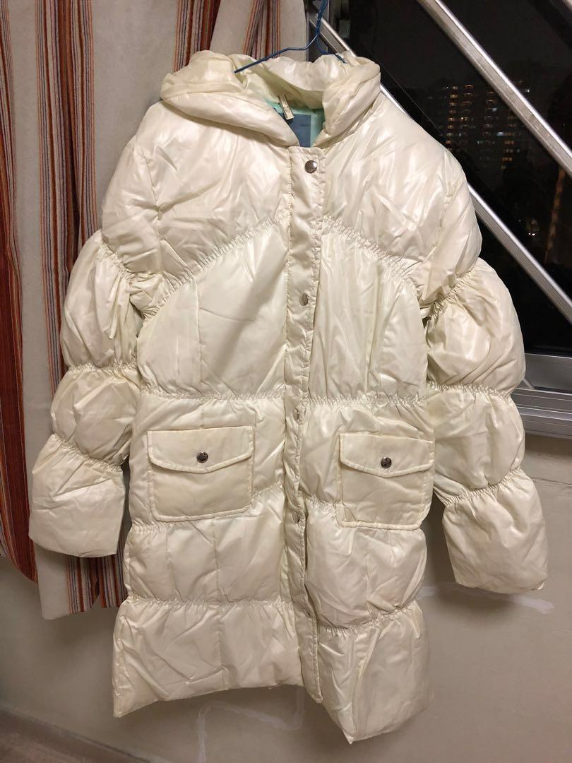 Winter Jacket (Category: Coats, Jackets and Outerwear) located in Singapore. Submitted by pumpkim76 (Listing ID 252847210, Image 1). Description: -Winter Down jacket, trendy design - used once & still in good condition - ivory white colour - PTP: 52cm, length: 89cm - suitable for travelling cold countries: Japan, Korea etc. - 100% polyester - Padding 90% down, 10% feather - inside is greenish colour (see picture) - bought at about $90 .