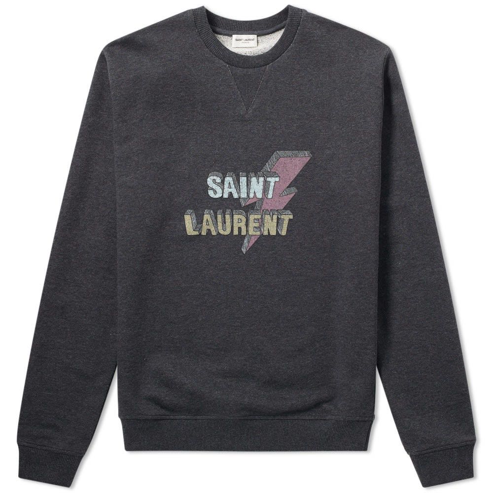 Ysl saint laurent lightning bolt logo sweatshirt, Men's Fashion ...