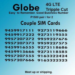 Globe couple vanity sim cards